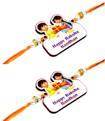 TheWhoop Thread RAKHI-PRINTED-HAPPY-RABA-BRO-SIS-SITTING Mauli Thread Rakhi  Set(2 rakhi)