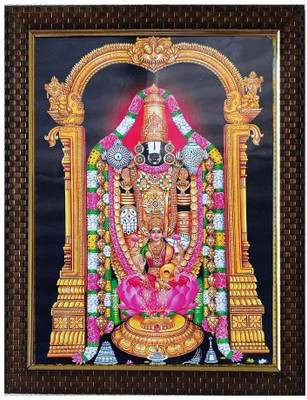 SVC Handicrafts LordTirumala Tirupati Balaji Venkateswara Swamy Photo Frame for Pooja Religious Frame