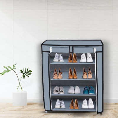 EMERET Shoe Rack/Shoe Cabinet/Shoe Organizer/Shoe Stand with 4 shelf's for 12 pairs 4 Tier stack-able design Adjustable- Plastic Stand with aluminium tube for home-office multipurpose Metal Shoe Stand Wardrobe Style Metal, Plastic Collapsible Shoe Stand(Grey, 4 Shelves, DIY(Do-It-Yourself)) EMERET Shoe Rack/Shoe Cabinet/Shoe Organizer/Shoe Stand with 4 shelf's for 12 pairs 4 Tier stack-able design Adjustable- Plastic Stand with aluminium tube for home-office multipurpose Metal Shoe Stand Wardrobe Style Metal, Plastic Collapsible Shoe Stand(Grey, 4 Shelves, DIY(Do-It-Yourself))