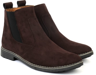 G L Trend Suede Leather Chelsea Boot Shoe Boots For Men(Brown , 6)