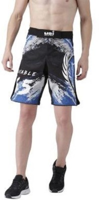 USI UNIVERSAL Printed Men Blue, Black Gym Shorts