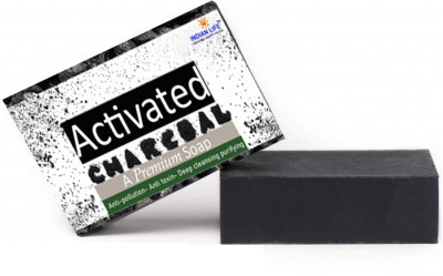 indianlife Activated Charcoal Alovera Soap Bar Natural Detox Face Soap & Body Soap for Acne, Blackheads, Sensitive Skin. Charcoal Soap Facial Cleanser & Moisturizers with Alovera(100 g)