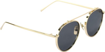elegante Round Sunglasses(For Men, Black)