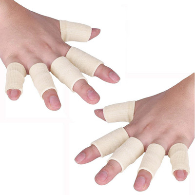 Joyfit 10Pc Finger Sleeves With Secure Cushion Pressure For Sports & Pain Relief-Premium Finger Support(Beige)
