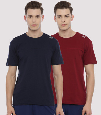 Lucky Roger Solid Men Round Neck Multicolor T-Shirt