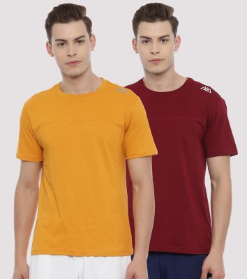 Lucky Roger Solid Men Round Neck Multicolor T-Shirt