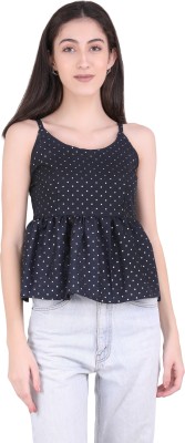 UNFAKENOW Casual Printed Women Dark Blue Top