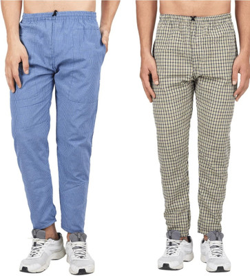 Threadhunter Clothes Checkered Men Multicolor Track Pants