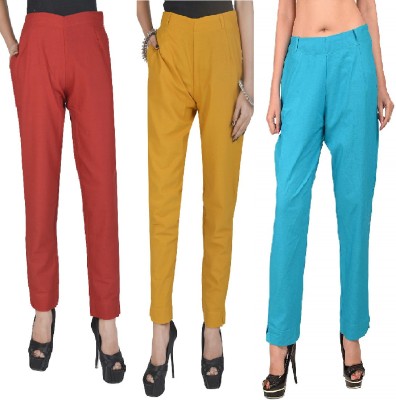 Sairish Fashion Hub Regular Fit Women Maroon, Yellow, Light Blue Trousers