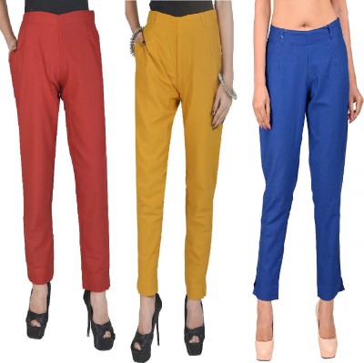 Sairish Fashion Hub Regular Fit Women Maroon, Yellow, Blue Trousers