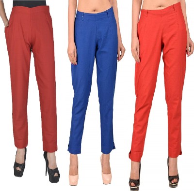 Sairish Fashion Hub Regular Fit Women Maroon, Blue, Red Trousers
