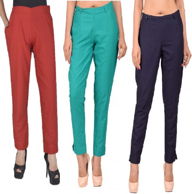 Sairish Fashion Hub Regular Fit Women Maroon, Green, Dark Blue Trousers