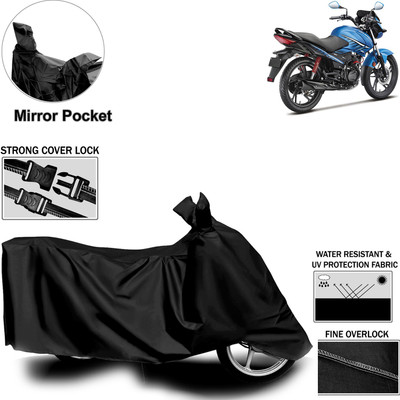 Rhtdm Two Wheeler Cover for Hero(Glamour FI, Black)