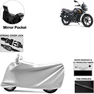 aksmit Two Wheeler Cover for TVS(Flame DS 125, Silver)