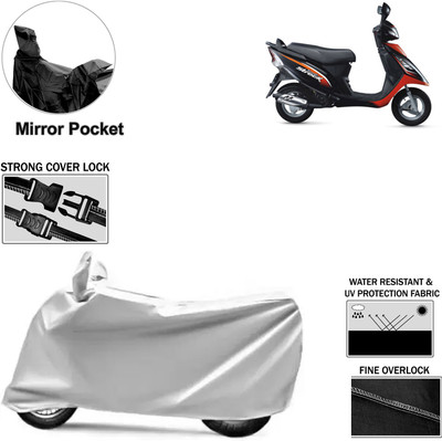 aksmit Two Wheeler Cover for TVS(Scooty Streak, Silver)