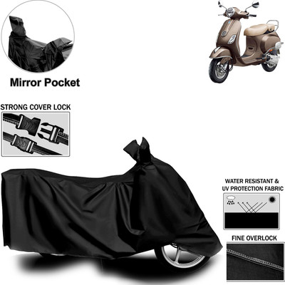 aksmit Two Wheeler Cover for Piaggio(Vespa, Black)