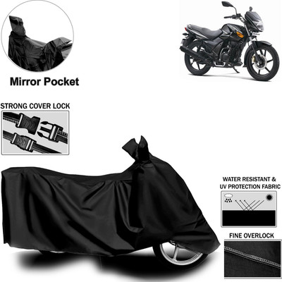 aksmit Two Wheeler Cover for TVS(Flame DS 125, Black)
