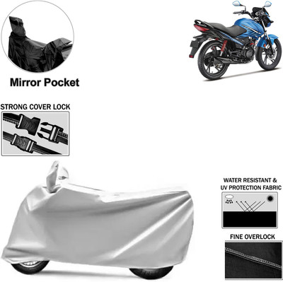 Rhtdm Two Wheeler Cover for Hero(Glamour FI, Silver)