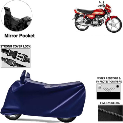 Rhtdm Two Wheeler Cover for Hero(HF Deluxe, Blue)