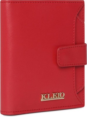 KLEIO Women Casual, Formal, Travel Red Artificial Leather Wallet(13 Card Slots)