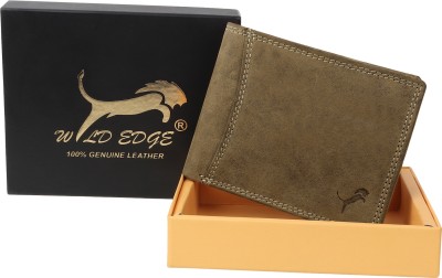 WILD EDGE Men Casual Khaki Genuine Leather Wallet(9 Card Slots)