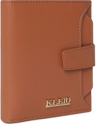 KLEIO Women Casual Tan Artificial Leather Wallet(13 Card Slots)