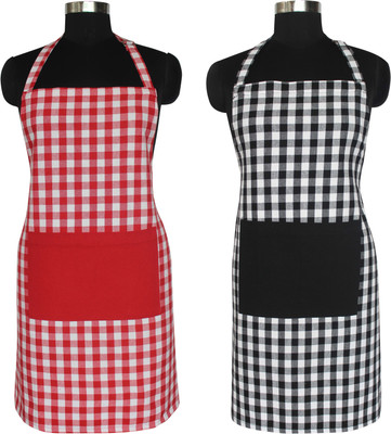 Flipkart SmartBuy Cotton Home Use Apron - Free Size(Red, Black, Pack of 2)