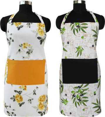 Flipkart SmartBuy Cotton Home Use Apron - Free Size(Yellow, Green, Pack of 2)