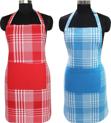 Flipkart SmartBuy Cotton Home Use Apron - Free Size(Red, Blue, Pack of 2)