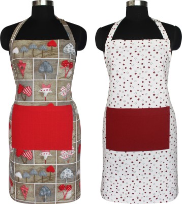 Flipkart SmartBuy Cotton Home Use Apron - Free Size(Grey, Red, Maroon, Pack of 2)