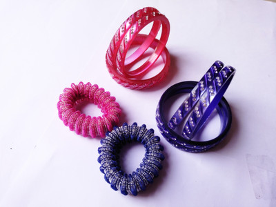 ultimate shopping network Plastic Bangle Set(Pack of 2)
