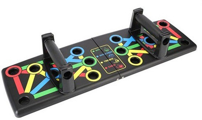 VATSMART Push Up Board with Color-Coded Body Building Stand Board Multi-training Bar(Black)