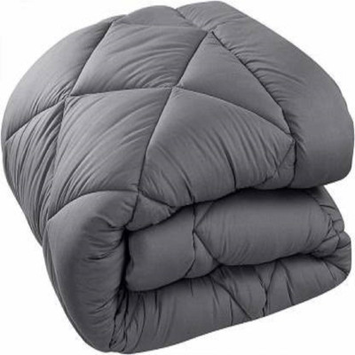 TUNDWAL'S Solid Double Comforter for  Mild Winter(Microfiber, Grey)
