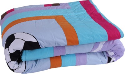 Hugs N Rugs Embroidered Single Comforter for  Mild Winter(Cotton, Multicolor)