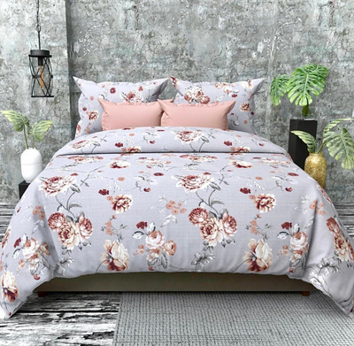 TUNDWAL'S Self Design Double Comforter for  Mild Winter(Microfiber, Light Grey)
