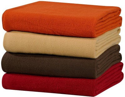 IWS Solid Single AC Blanket for  AC Room(Polyester, Orange & Cream & Brown & Maroon)