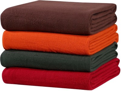 IWS Solid Single AC Blanket for  AC Room(Polyester, Brown, Orange, Green, Red)