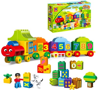 FIDDLERZ Blocks Learning Letters Words and Spelling Alphabet Train Building Educational Block Game Play Set for Kids - Multicolor (75 Pieces)(Multicolor)