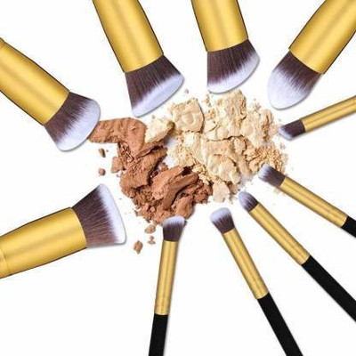 Coverbrown Makeup Brush Set Powder Foundation Eyeshadow Make Up Kit Cosmetics Brushes with Soft Synthetic Hair(Pack of 10)