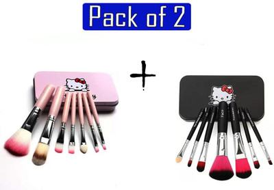 XVAIN HelloKitty combo pack of 2 Mini Makeup Brush Set of 7(Pack of 7)