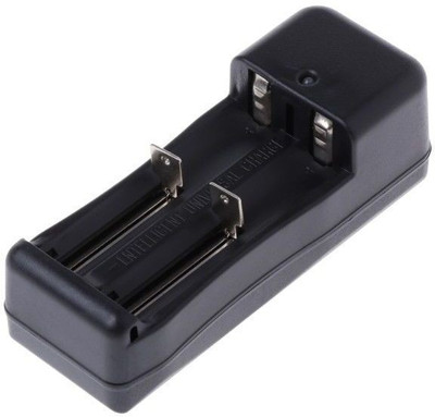 2fortheroad 70045 3.7V Double Battery Charger Universal Rechargeable Li-ion EU/Indian 18650/16340/26650  Camera Battery Charger(Black)
