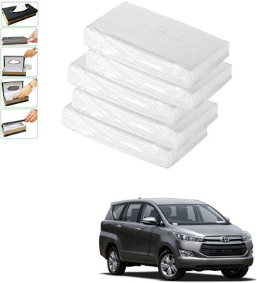 AuTO ADDiCT Car Tissue Refiller set of 5 Pcs with 200 Sheets (100 Pulls) in each For Toyota Innova Crysta Vehicle Tissue Dispenser(White)