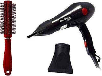SHAGGY PROFESSIONAL 2800W HOT AND COOL AIR FEATURE CH HAIR DRYER WITH PREMIUM ROUND BRUSH(2 Items in the set)