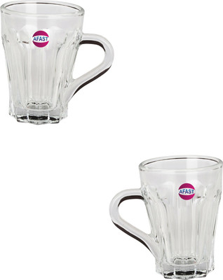 AFAST Pack of 2 Glass Afast New Design & Style Transparent Glass Tea/ Coffee Cup Set Of 2(Clear, Cup Set)