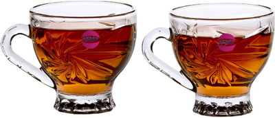 AFAST Pack of 2 Glass Afast New Design & Style Transparent Glass Tea/ Coffee Cup Set Of 2(Clear, Cup Set)