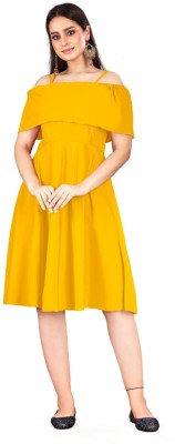 Dream Beauty Fashion Women Fit and Flare Yellow Dress