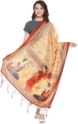 KAHIRAA WHOLETEX Silk Blend Printed Women Dupatta