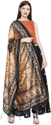 KAHIRAA WHOLETEX Silk Blend Printed Women Dupatta
