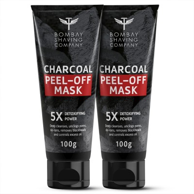 BOMBAY SHAVING COMPANY Activated Charcoal Peel Off Mask with 5X Detoxifying Power, fights pollution and De-Tans skin, 2 x 100 g (Value Pack of 2)(200 g)