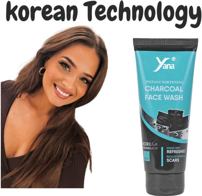 Yana INSTANT WHITENING CHARCOAL FACE WASH || KOREAN TECHNOLOGY || CHARCOAL FACE WASH FOR WOMEN ANTI POLLUTION DUST FOR ACNE PIMPLE PIGMENTATION REMOVER Face Wash(60 ml)